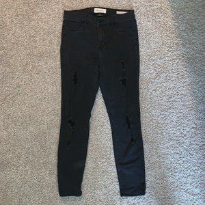 PACSUN Black Ripped Super Stretch Jeggings | Size: 27S